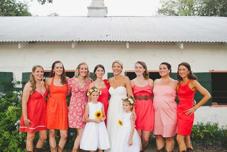 female bridal party picture with bride
