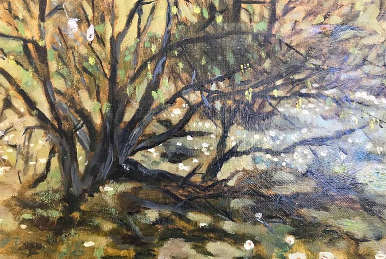 painting of bushes and brush